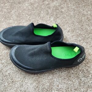 OOFOS OOmg Low Black Recovery Slip On Shoes Womens 8.5 EU 39.5 OOfoam Sneaker